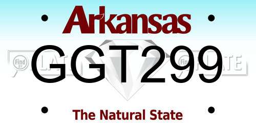 GGT299 Arkansas License Plate