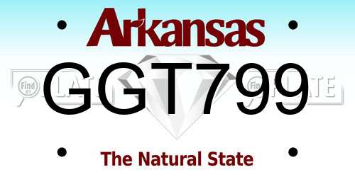 GGT799 Arkansas License Plate