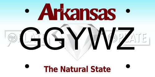 GGYWZ Arkansas License Plate