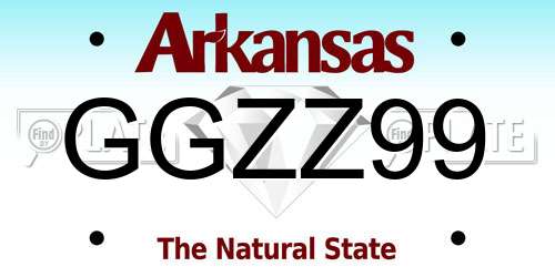GGZZ99 Arkansas License Plate