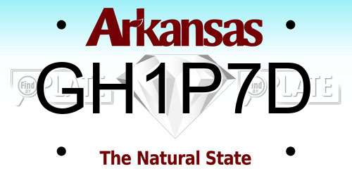 GH1P7D Arkansas License Plate
