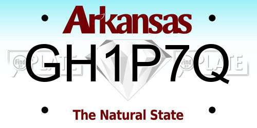 GH1P7Q Arkansas License Plate
