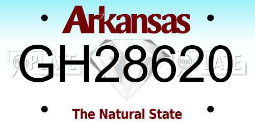 GH28620 Arkansas License Plate