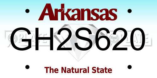 GH2S620 Arkansas License Plate