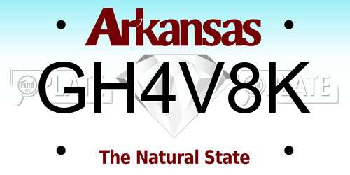 GH4V8K Arkansas License Plate