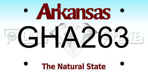 GHA263 Arkansas License Plate