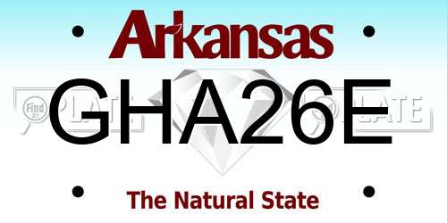 GHA26E Arkansas License Plate