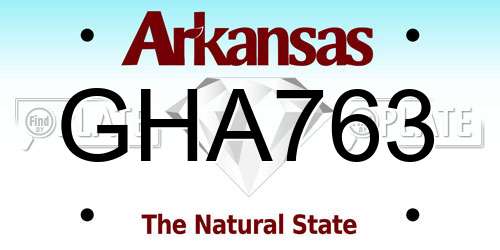 GHA763 Arkansas License Plate