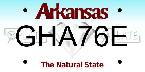 GHA76E Arkansas License Plate