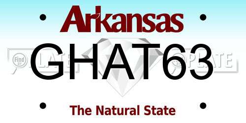 GHAT63 Arkansas License Plate