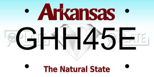 GHH45E Arkansas License Plate