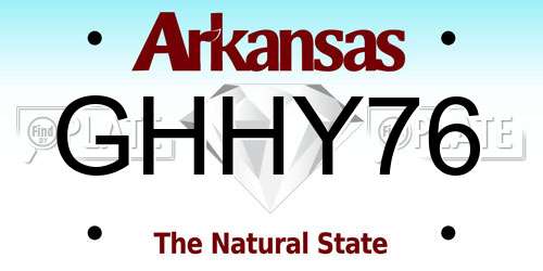 GHHY76 Arkansas License Plate