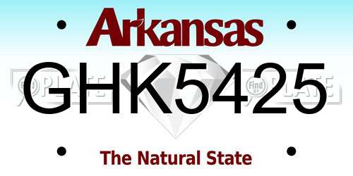 GHK5425 Arkansas License Plate