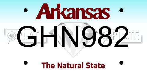 GHN982 Arkansas License Plate