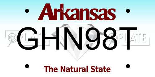 GHN98T Arkansas License Plate