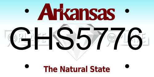 GHS5776 Arkansas License Plate