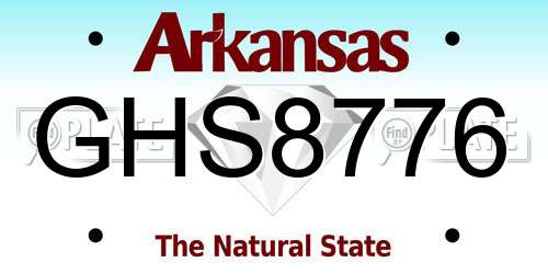 GHS8776 Arkansas License Plate
