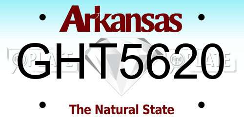 GHT5620 Arkansas License Plate