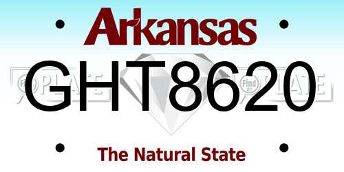 GHT8620 Arkansas License Plate