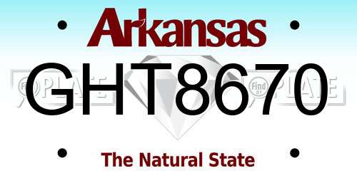 GHT8670 Arkansas License Plate