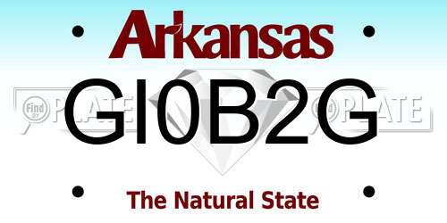 GI0B2G Arkansas License Plate