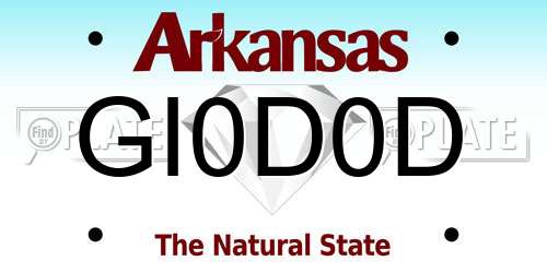 GI0D0D Arkansas License Plate