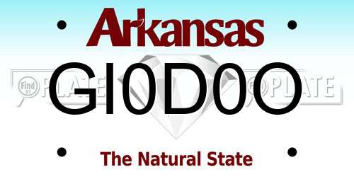 GI0D0O Arkansas License Plate
