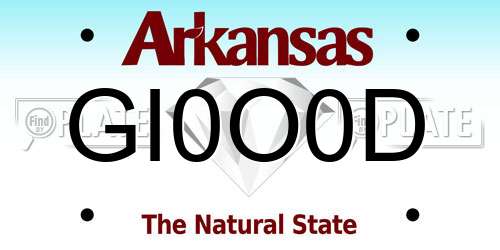 GI0O0D Arkansas License Plate