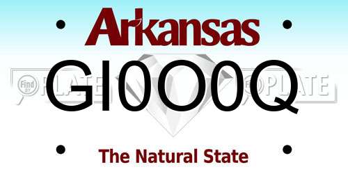GI0O0Q Arkansas License Plate