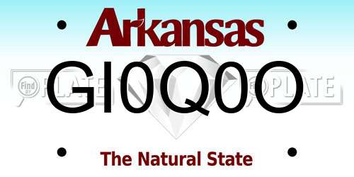 GI0Q0O Arkansas License Plate