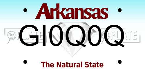 GI0Q0Q Arkansas License Plate