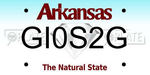 GI0S2G Arkansas License Plate