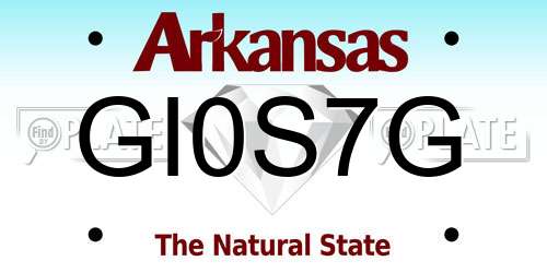 GI0S7G Arkansas License Plate