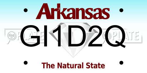 GI1D2Q Arkansas License Plate