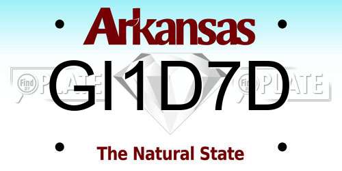 GI1D7D Arkansas License Plate