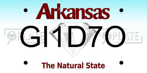 GI1D7O Arkansas License Plate