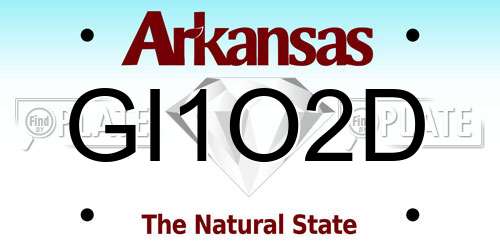 GI1O2D Arkansas License Plate