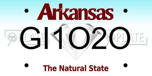 GI1O2O Arkansas License Plate