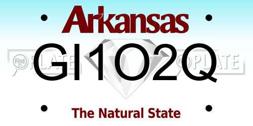 GI1O2Q Arkansas License Plate