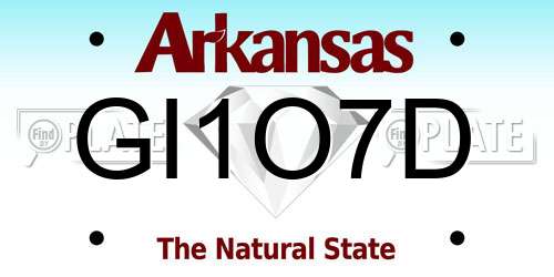 GI1O7D Arkansas License Plate