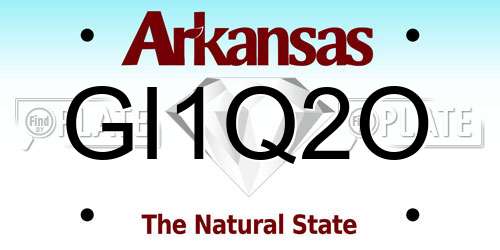 GI1Q2O Arkansas License Plate
