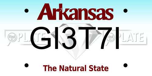 GI3T7I Arkansas License Plate
