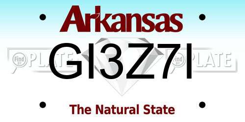 GI3Z7I Arkansas License Plate