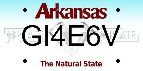 GI4E6V Arkansas License Plate