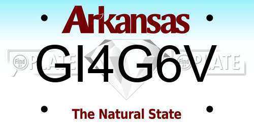 GI4G6V Arkansas License Plate