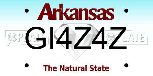 GI4Z4Z Arkansas License Plate