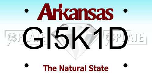GI5K1D Arkansas License Plate