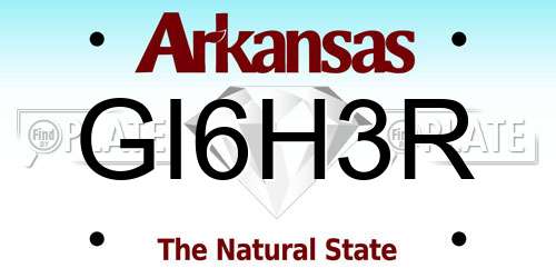 GI6H3R Arkansas License Plate