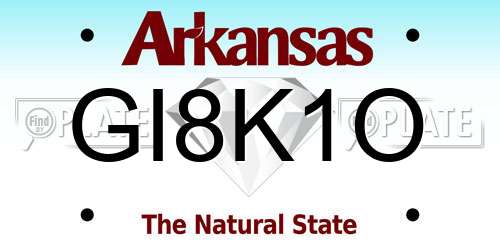 GI8K1O Arkansas License Plate