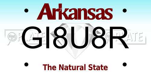 GI8U8R Arkansas License Plate